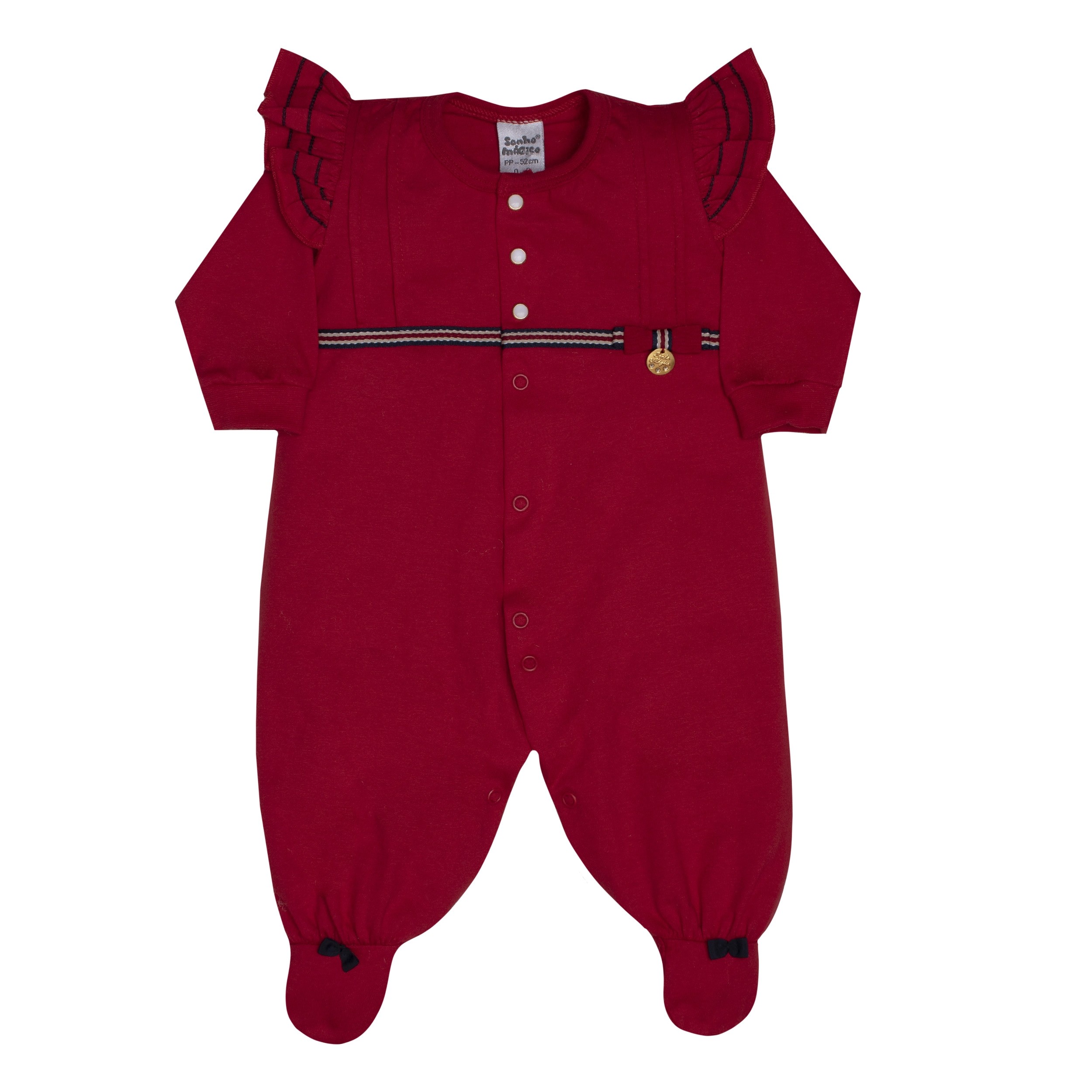 Sonho Mágico Moda Bebê Macacão Longo Malha Amorzinho BLACK