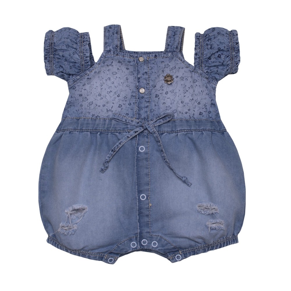 macacao curto jeans